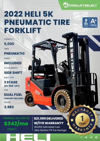 2022 HELI 5K Pneumatic Tire Forklift