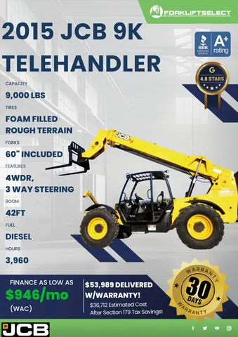 2015 JCB 9K Pneumatic Tire Telehandler