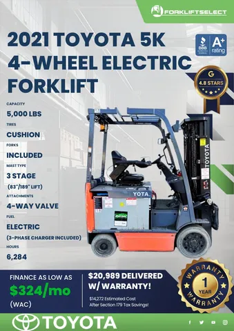 2021 Toyota 5K Cushion Tire Forklift