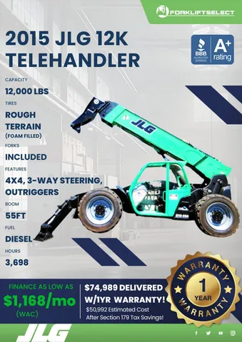 2015 JLG 12K Rough Terrain Telehandler