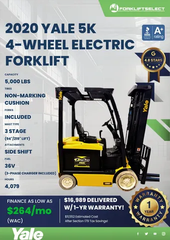 2020 Yale 5K Cushion Tire Forklift