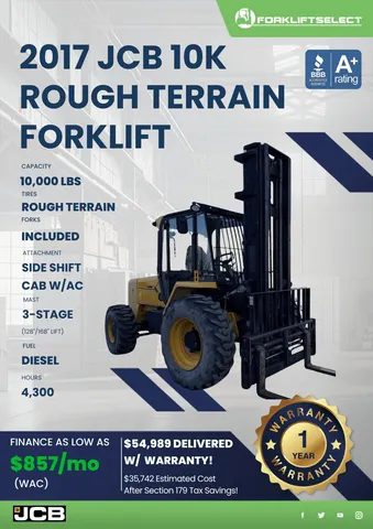 2017 JCB 10K Rough Terrain Forklift