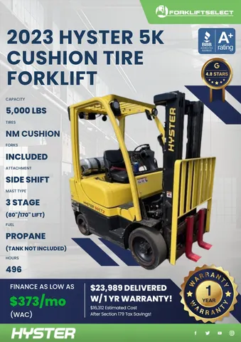 2023 Hyster 5K Cushion Tire Forklift