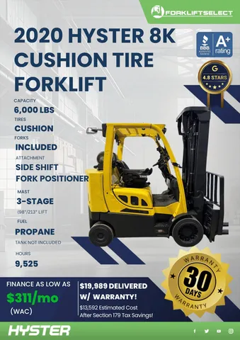2020 Hyster 8K Cushion Tire Forklift