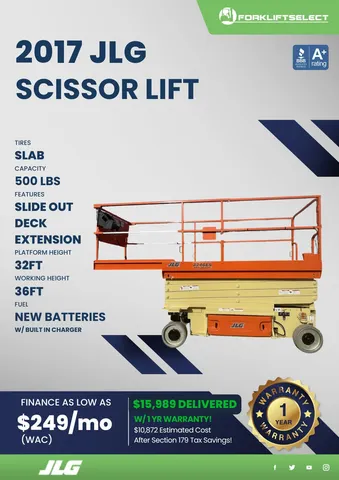 2017 JLG 0.5K Slab Scissor Lift