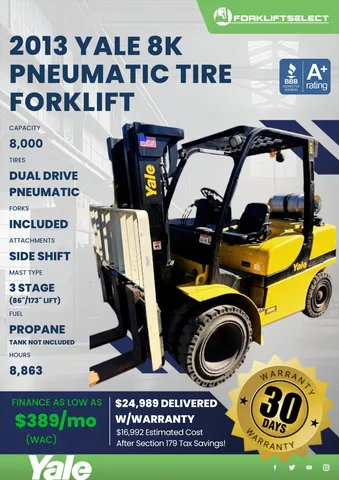 2013 Yale 8K Pneumatic Tire Forklift