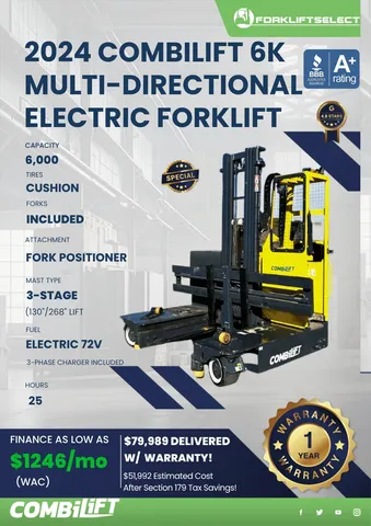 2024 Combilift 6K Cushion Tire Forklift