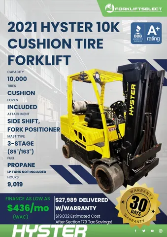 2021 Hyster 10K Cushion Tire Forklift