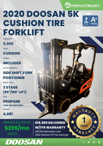 2020 Doosan 5K Cushion Tire Forklift