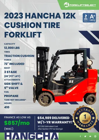 2023 Hangcha 12K Cushion Tire Forklift